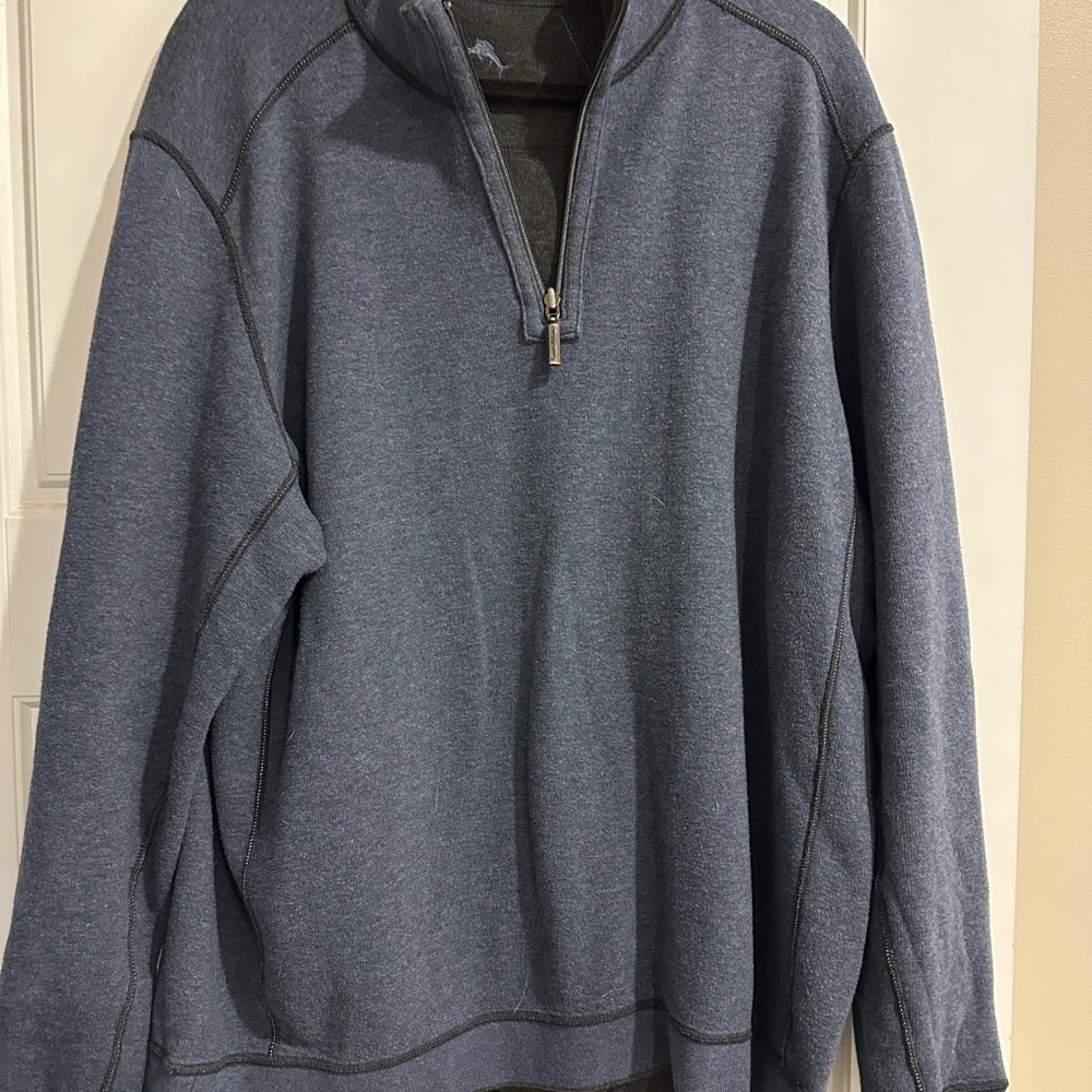 Tommy Bahama Men's Blue Half-Zip Sweater